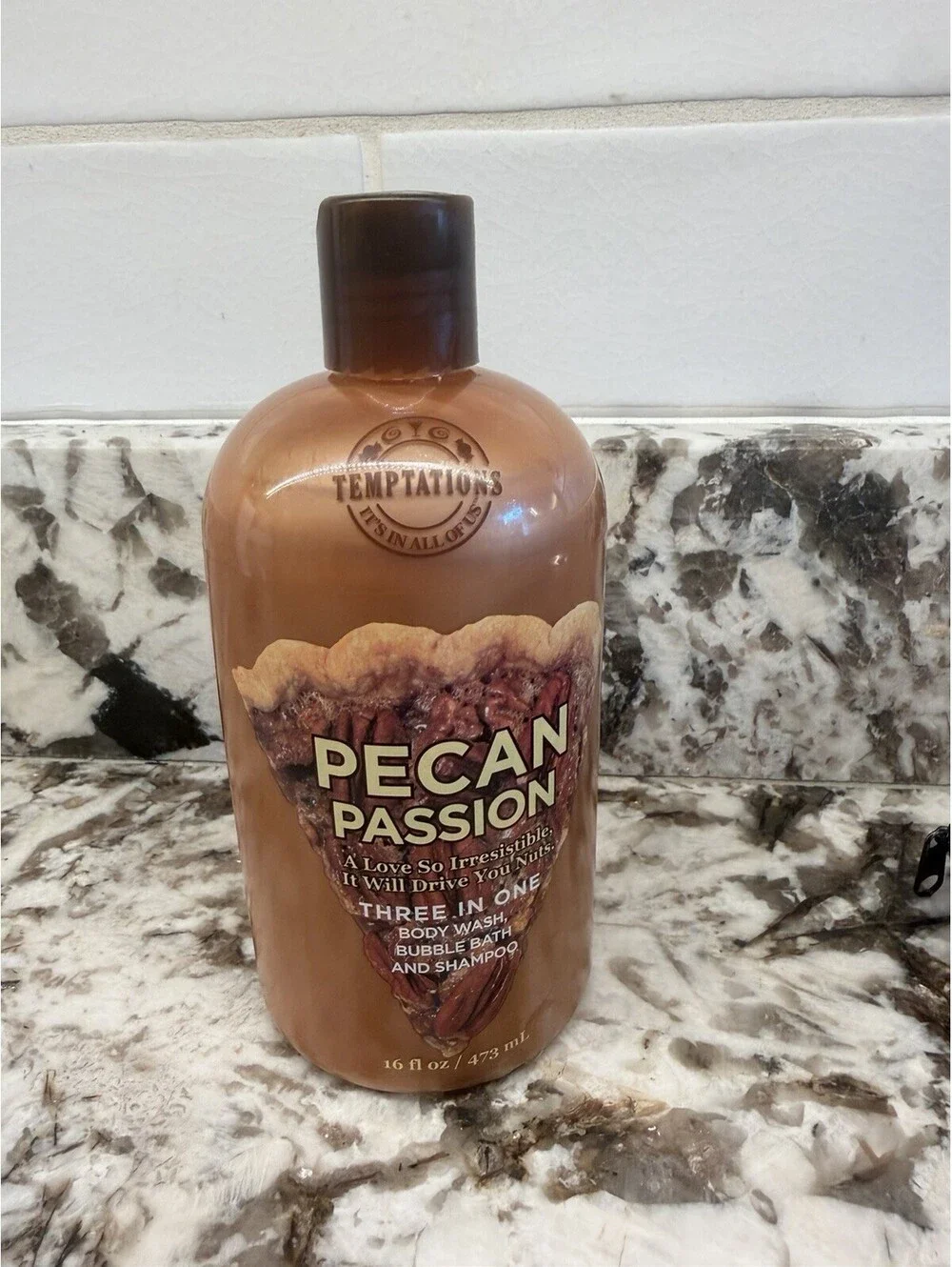 bath and body works temptations pecan passion 3-in-1 16 oz